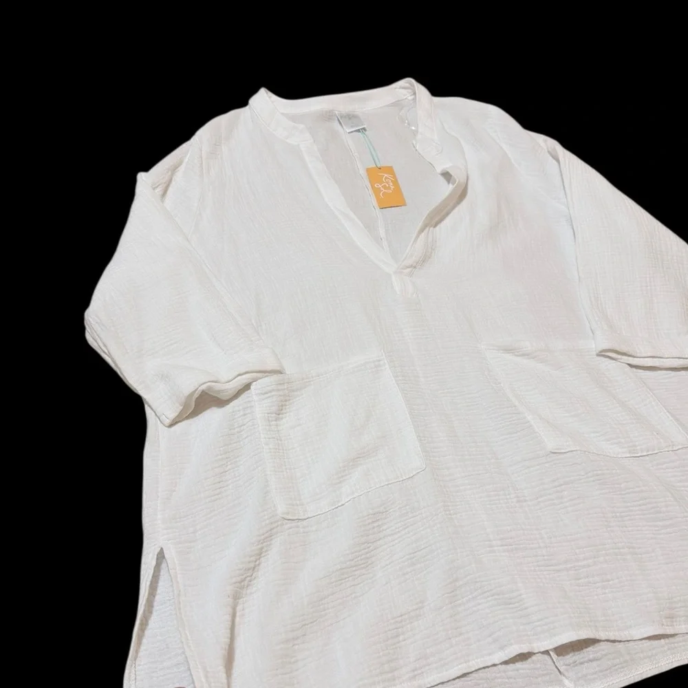 💙🌼NWT KONA SOL COVER UP. FRONT POCKETS 100% COTTON. - Picture 5 of 11